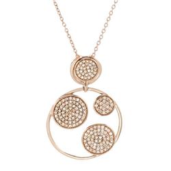Genuine 0.55 TCW 14K Rose Gold Ladies Necklace - REF-53F8M