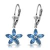 Genuine 2.8 ctw Blue Topaz Earrings Jewelry 14KT White Gold - REF-46P7H
