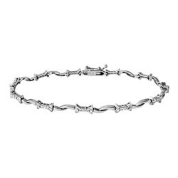 Genuine 0.8 TCW 18K White Gold Ladies Bracelet - REF-116A5N