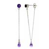 Genuine 3.15 ctw Amethyst Earrings Jewelry 14KT White Gold - REF-22A3K