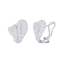 14K White Gold 2.55CTW Diamond Earring - REF-277A2N