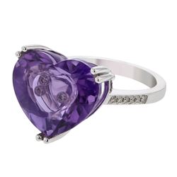 14K WhiteGold 13.14CTW Amethyst Cocktail Ring - REF-89A4N