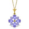 Genuine 2.43 ctw Tanzanite Necklace Jewelry 14KT Yellow Gold - REF-50Z9N