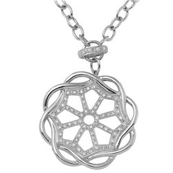 14K White Gold 0.49CTW Diamond Necklace - REF-196X4Y