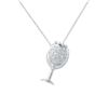 0.14 CTW 18K White Gold Ladies Slider with Chain - REF-51W9H