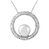 Image 1 : 14K Gold 10.22 CTW Pearl & Diamond Necklace - REF-165M7F