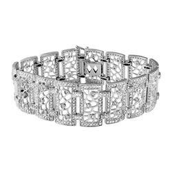 14K White Gold 4.14CTW Diamond Bracelet - REF-439H2W