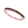 0.07 CTW Red Colored Diamond Slender Anniversary Band 10K Rose Gold