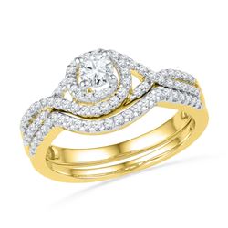 0.63 CTW Natural Diamond Woven Bridal Engagement Ring 10K Yellow Gold