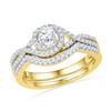 0.63 CTW Natural Diamond Woven Bridal Engagement Ring 10K Yellow Gold