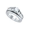 1.50 CTW Natural Diamond Bridal Engagement Ring 14K White Gold
