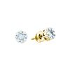 0.25 CTW Baguette Natural Diamond Cluster Screwback Stud Earrings 14K Yellow Gold