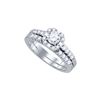 1 CTW Natural Diamond Bridal Engagement Ring 14K White Gold