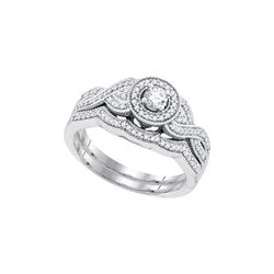 0.38 CTW Natural Diamond Bridal Engagement Ring 10K White Gold