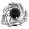 Image 1 : Natural 2.57 ctw onyx & Diamond Engagement Ring 14K White Gold - REF-55V4F
