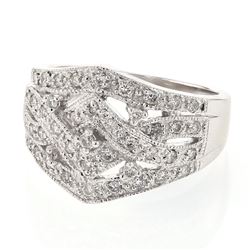 18K White Gold 0.45CTW Diamond Rings - REF-92N6A