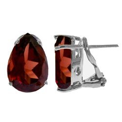 Genuine 10 ctw Garnet Earrings Jewelry 14KT White Gold - REF-61V2W