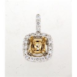 14K TwoTone Gold 0.32CTW SemiMount Slider w/Chain - REF-49A4N