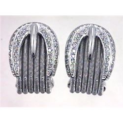 14K White Gold 0.9CTW Diamond Earring - REF-202X5Y