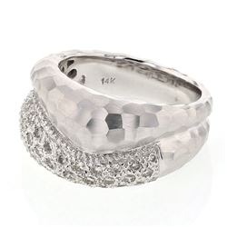 14K White Gold 0.84CTW Diamond Rings - REF-134X9Y