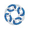 Image 1 : 0.33 CTW Blue Colored Diamond Circle Linked Pendant 10K White Gold