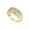 Image 1 : 0.39 CTW Natural Diamond Vine Leaf Band 10K Yellow Gold