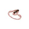 Image 1 : 0.07 CTW Red Colored Diamond Cluster Ring 10K Rose Gold
