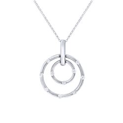14K White Gold 0.32CTW Diamond Necklace - REF-72K3R