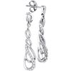 Image 1 : 0.16 CTW Natural Diamond Teardrop Dangle Screwback Earrings 10K White Gold