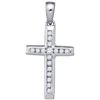 0.14 CTW Natural Diamond Small Cross Pendant 10K White Gold