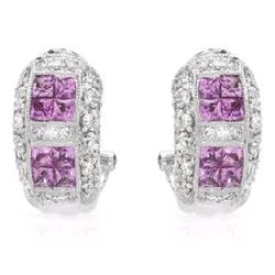 18K White Gold 1.8CTW Ladies Sapphire Earring - REF-151H6W