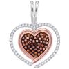 0.25 CTW Red Colored Diamond Heart Love Pendant 10K White Gold