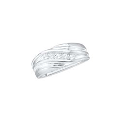0.25 CTW Mens Natural Diamond Anniversary Band 10K White Gold