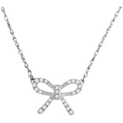 0.11 CTW Natural Diamond Knot Bow Pendant 10K White Gold