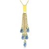 Genuine 5.8 ctw Blue Topaz Necklace Jewelry 14KT Yellow Gold - REF-30V6W