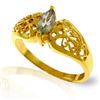 Genuine 0.20 CTW Green Amethyst Ring Jewelry 14KT Yellow Gold - REF-47H2X