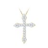 0.25 CTW Natural Diamond Cross Faith Pendant 10K Yellow Gold