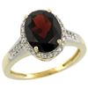 Image 1 : Natural 2.49 ctw Garnet & Diamond Engagement Ring 14K Yellow Gold - REF-45W3K