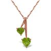 Genuine 1.40 ctw Peridot Necklace Jewelry 14KT Rose Gold - REF-23N8R
