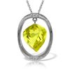Genuine 10.85 ctw Lemon Quartz & Diamond Necklace Jewelry 14KT White Gold - REF-111R2P