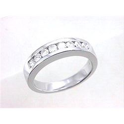 18K White Gold 0.49CTW Diamond Band Ring - REF-123Y5X