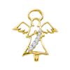 0.05 CTW Natural Diamond Angel Faith Pendant 10K Yellow Gold