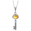 Genuine 0.50 ctw Citrine Necklace Jewelry 14KT White Gold - REF-32R8P