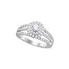 1.03 CTW EGL CertifiedNatural Diamond Bridal Engagement Ring 14K White Gold