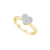 0.15 CTW Natural Diamond Heart Love Ring 10K Yellow Gold