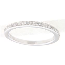 14K White Gold 0.25CTW Diamond Band Ring - REF-45Y9X