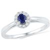 Image 1 : 0.3 CTW Oval Lab-Created Blue Sapphire Solitaire Diamond Ring 10K White Gold