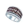 Image 1 : 1.60 CTW Cognac-brown Colored Diamond Striped Band 10K White Gold