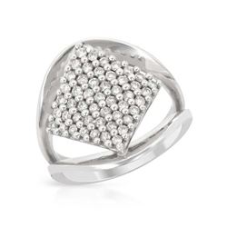 Genuine 0.73 TCW 18K White Gold Ladies Ring - REF-145Y8X