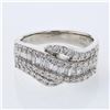 Image 1 : Baguette & Round Diamond Ring in 18K White Gold - REF-163A5N